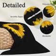 thumbnail image 2 of Yellow Sunflowers Pillow Covers, Linen Long Throw Pillow Case, Spring Flowers Modern Simple Art Black Holiday Pillow Protector Decorative Cushion Cover for Living Room/Bedroom 16" x 24", 2 of 8