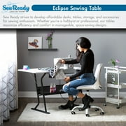Sew Ready Eclipse Sewing and Craft Table in Black / White