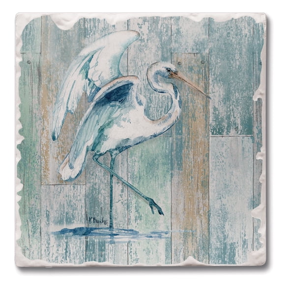 Thirstystone Arianna Egret 4-Pack Tumbled Tile Coasters
