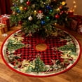 thumbnail image 6 of 30 Inch Christmas Tree Skirt with Festive Red and Green Plaid Design, Decorative Tree Mat for Holiday Home Decor, Xmas Party Supplies, and Ornament Display, 6 of 6