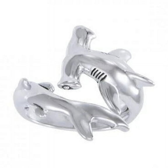 Hammerhead Shark 925 Sterling Silver Ring Fine Sea Life Beach Ocean Jewelry