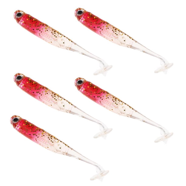 5 unids/set 7cm t-tail señuelos de pesca suaves cebos de cola de paleta accesorios de pesca mi kusrkot Señuelo suave para la pesca
