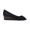 thumbnail image 3 of BANDOLINO Womens Black Crossover Detail At Vamp Pleated Caddia Round Toe Wedge Slip On Dress Pumps Shoes 7 M, 3 of 4