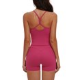 thumbnail image 2 of IBTOM CASTLE Women's 2 Piece Workout Set Racerback Cropped Tank Top Matching High Waist Shorts Yoga Gym Pilates Outfits XL Red, 2 of 7