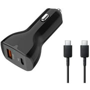 UrbanX 63W Fast USB C Truck Car Charger PD3.0 & QC4.0 Dual Port Adapter for Realme 5 Pro Bundled with UrbanX 100W USB-C Cable Cord Super-Fast Charging Kit - Black