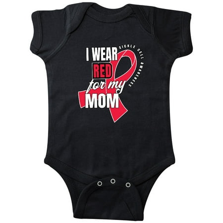 

Inktastic Sickle Cell Awareness I Wear Red For My Mom Gift Baby Boy or Baby Girl Bodysuit