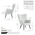 thumbnail image 6 of Porthos Home Kindel Wingback Accent Chair with Ergonomic Contoured Back, Soft Fabric Upholstery, Durable and Corrosion-resistant Powder Coated Steel Legs, Great for Living Rooms and Bedrooms, 6 of 6