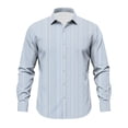 thumbnail image 4 of Trikvn Men's Classic Button Down Shirts Long Sleeve Fine Striped Dress Shirt Regular Fit Wrinkle Free Lightweight Casual Tops for Business Office Work Formal Events, 4 of 5