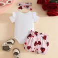 thumbnail image 4 of Baby Girl Clothes Outfit Newborn Going Home Outfit little love bug Print Ruffle Romper and Short Pants Clothing Sets for Summer 0 3 6 9 12 18 Months Newborn Infant Baby Girls, 4 of 7