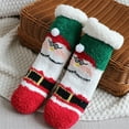 thumbnail image 4 of JUNWELL 0-8 Years Christmas Fuzzy Socks for Toddler Girls Cozy Fuzzy Slipper Socks Toddler  Thick Fluffy Socks Warm Fleece Socks Red Santa 0-8 Years, 4 of 5