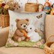 thumbnail image 5 of Uuiauoio Cute Animals Decorative Throw Pillow Cover , Animals Family Animals Outdoor Pillow Cases Square Standard Cushion Cover for Sofa Couch Bed Car 17.72x17.72 inch, 5 of 6