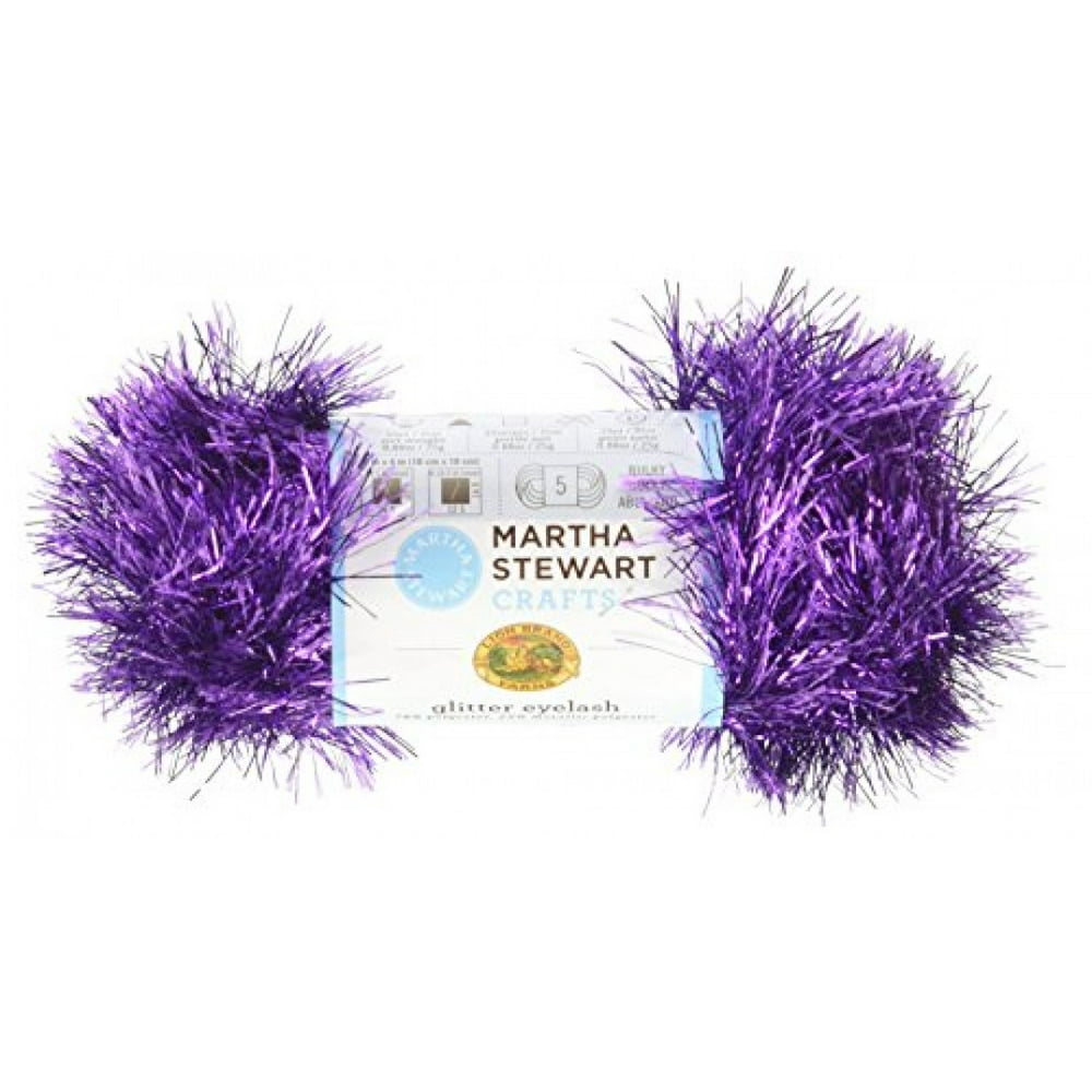 Lion Brand Yarn 5800547 Martha Stewart Glitter Eyelash Yarn, Charoite