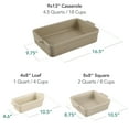 thumbnail image 3 of Best Choice Products 3-Piece Ceramic Bakeware Set, Stoneware Baking Dishes, Casserole Serving Set - Mushroom Beige, 3 of 9