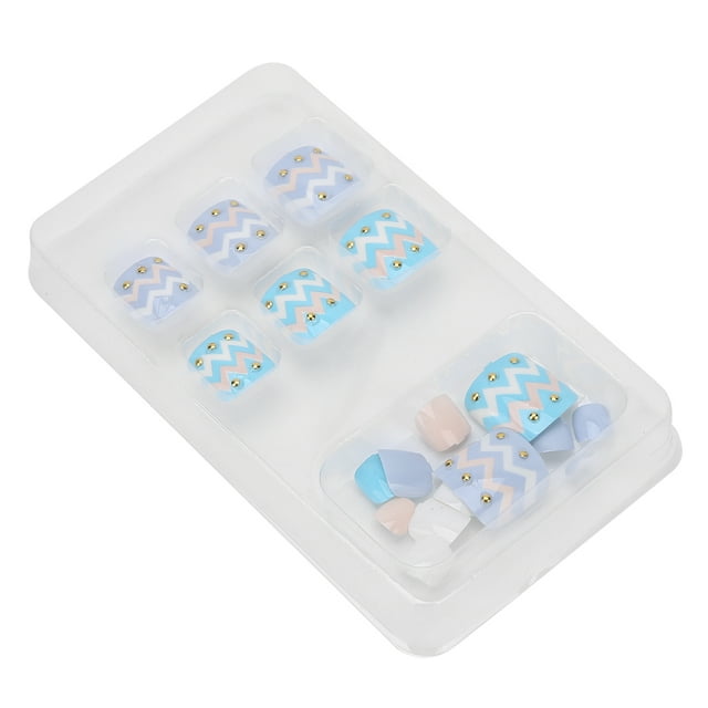 24 Uñas Postizas Para Pies Para Mujer, 12 Tamaños, Material ABS, Regalo Para Niñas, Fácil De Recortar Y Limar, Cómodas Y Flexibles, Con Pasta Adhesiva De Gel, Método De