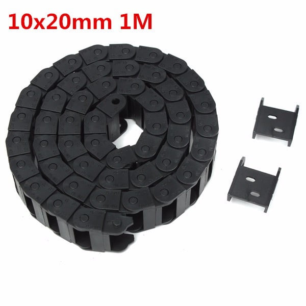 1M 1000mm (40'') Noir Long Câble en Nylon Porte-Câbles 10x20mm R28