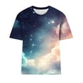 thumbnail image 6 of DailyTrove Womens Dark Blue Galaxy Print Short Sleeve T-Shirt - Loose Fit Casual Daily Wear,Navy,S, 6 of 6