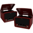 thumbnail image 1 of Electrohome Kingston 7-in-1 Vintage Vinyl Record Player Stereo System with 3-Speed Turntable, Bluetooth, AM/FM Radio, CD, Aux In, RCA/Headphone Out, Vinyl/CD to MP3 Recording & USB Playback - 2 PACK, 1 of 8