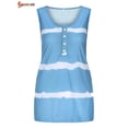 thumbnail image 4 of Spencer Women's Tie Dye Sleeveless Tank Tops Summer Loose Button Down Blouse Striped Vest T-Shirts Plus Size "Blue, L", 4 of 9