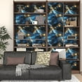 thumbnail image 4 of Starry Night Sky Wallpaper Peel and Stick 17.4" x 118" Dark Blue Galaxy Contact Paper Modern Space Wallpaper for Bedroom Cabinet Bathroom Home Decor, 4 of 16