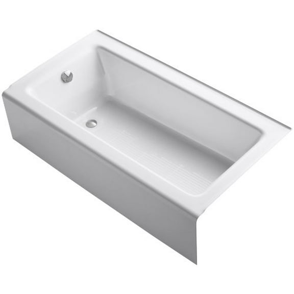kohler k-875-0 bellwether bath with integral apron and left-hand drain, white