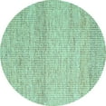 thumbnail image 1 of Ahgly Company Machine Washable Indoor Round Abstract Turquoise Blue Contemporary Area Rugs, 6' Round, 1 of 4