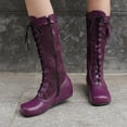 thumbnail image 4 of SACFOF Stylish Women Victorian Boots Low Kitten Heel Mid Calf Boots Lace Up Cute Bow Boots for Ladies Witch Shoes, 4 of 6