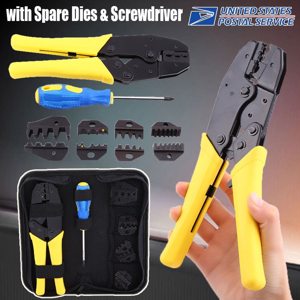 Insulated Cable Connector Terminal Ratchet Crimping Wire Crimper Plier Tool