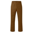 thumbnail image 4 of Kureaily Male Casual Business Solid Slim Pants Zipper Fly Pocket Cropped Pencil Pant Trousers, 4 of 5