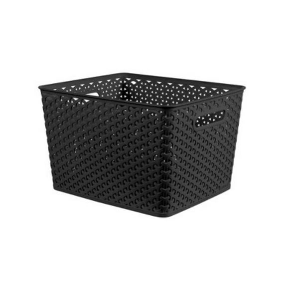 Large Y-Weave Decorative Storage Basket - Timeless Home Organizer