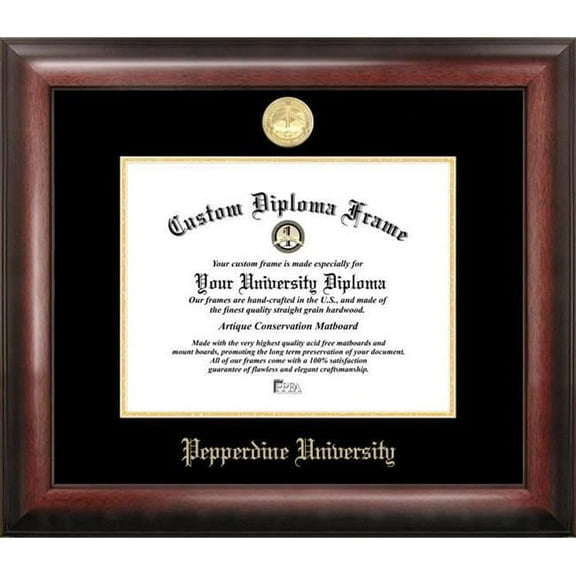 Campus Images CA944GED-1185 11 x 8.5 in. Pepperdine University Gold Embossed Diploma Frame - Satin Mahogany