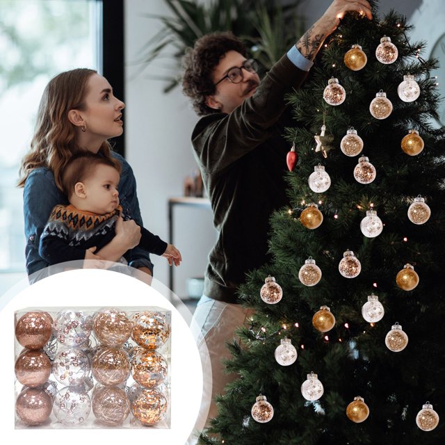 Ganfancp 24Pc Christmas Ball Pendant Christmas Party Pendant Christmas Tree Ornament Christmas Pendant Plastic Christmas Ball Christmas Tree Ball Wreath Decoration Liquidación Ventas Hoy Ofertas Prim