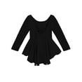 thumbnail image 3 of Arshiner Kids Girls Classic Long Sleeve Leotard Dance Ballet Dress Leopard,6-7Y,Black, 3 of 8