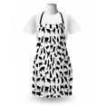 thumbnail image 3 of Cat Lover Apron, Black Silhouettes of Cats in Different Poses Scratching Stretching and Playing, Unisex Kitchen Bib with Adjustable Neck for Cooking Gardening, Adult Size, Black White, by Ambesonne, 3 of 4