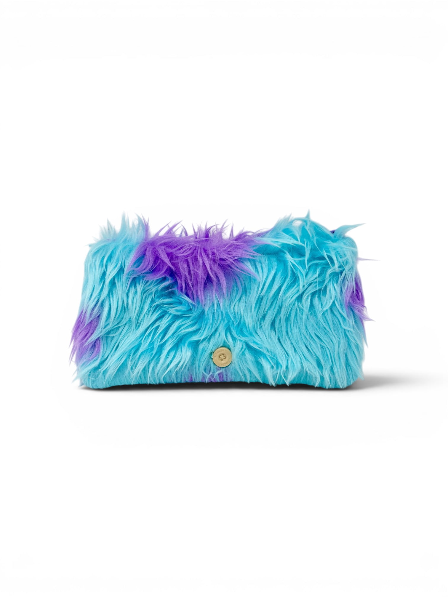 Fuggler Fluffy Blue & Purple Pencil Case Bundle with Fuzzy Sticker Set – Funny Monster Zipper Pouch, Multi-Purpose Organizer for Pens, Makeup & Travel Accessories