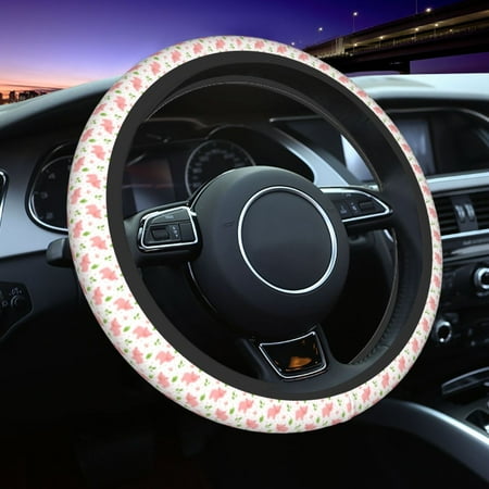 Elastic Steering Wheel Cover Funny Little Pigs Stretch Thickening Car Steering Wheel Cover Women Men Steering Wheel Protector Universal 15 in