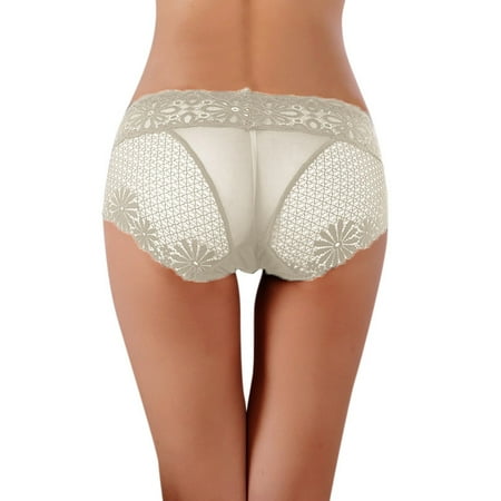 

ZMHEGW 6 Packs Womens Underwear Seamless Lace G String Thongs Lingerie Bikini Brief Panties