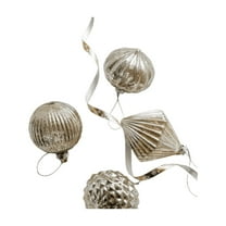 Mecorevxz 4 Pcs Sophisticated Glass Irregular Shaped Christmas Balls Vintage Glass Ornaments Suitable for Xmas Tree Decor,Christmas Gifts(B)