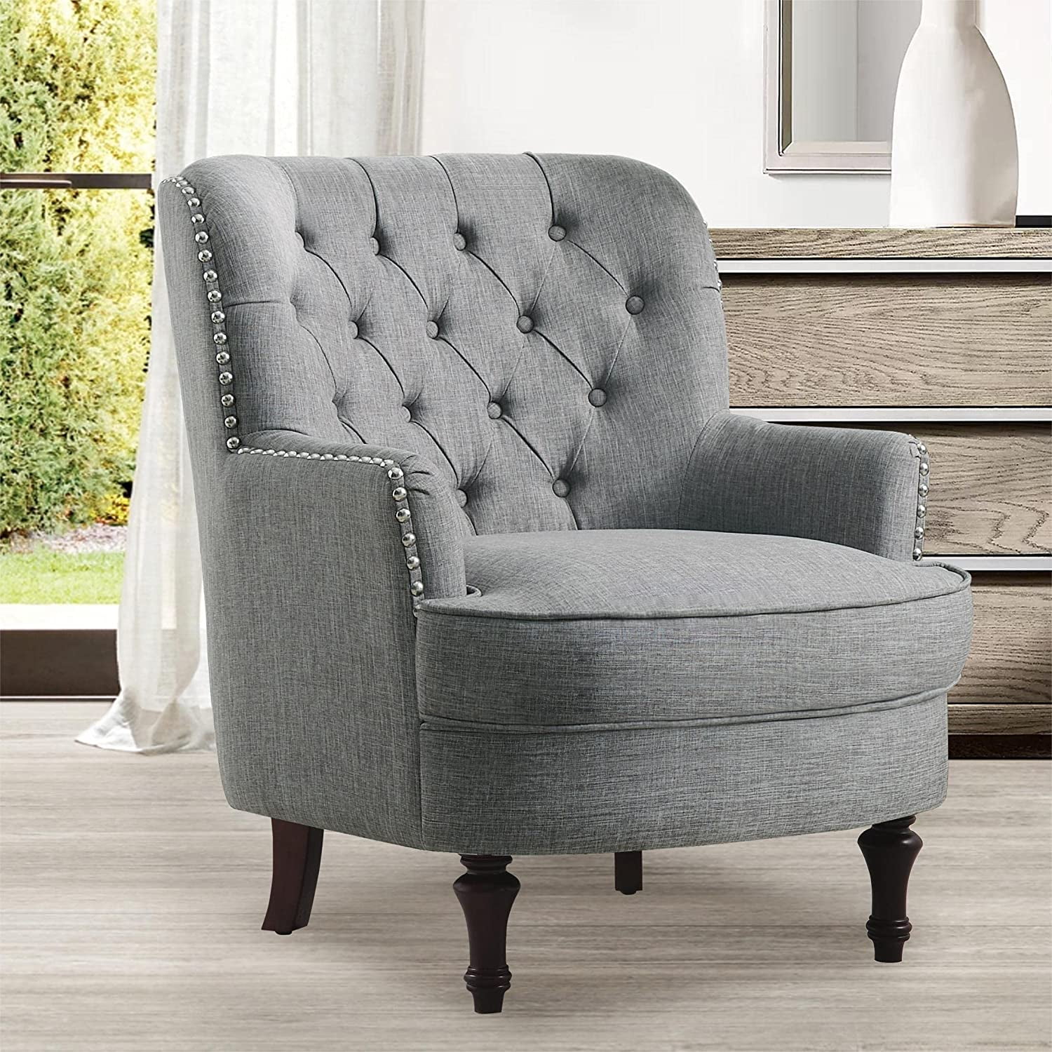 Gustavo Modern Furniture Reading Arm Living Room Comfy Small Accent ...