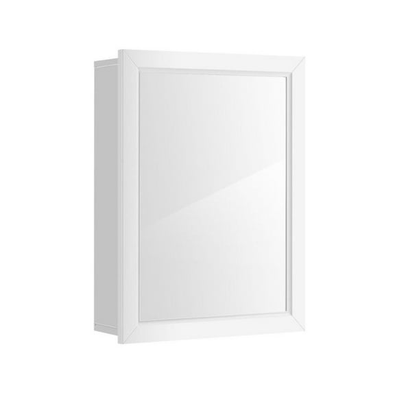 Bathroom Medicine Cabinet, Mirrored Wall Mounted Storage, White Finish, Adjustable Shelf, 20"x6"x26", Ideal for Bathroom, Living Room