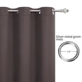 thumbnail image 3 of Unique Bargains Blockout Window Darkening Gorgeous Grommet Curtain Panels Set of 2 Brown 42" x 63", 3 of 8
