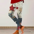 thumbnail image 2 of Bibifish Womens Leggings Vintage Colorful Star Splatter Gradient Leggings High Waist Breathable Slim Fit Casual Independence Day Patriotic Leggings, 2 of 4