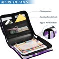 thumbnail image 4 of Haosy 3 Ring Zipper Binder with Shoulder Strap Waterproof Trapper Keeper 2 Inch D-Ring 500 Sheets Capacity, Purple White Flow, 4 of 8