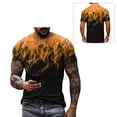 thumbnail image 4 of 3D Flame Print Gradient Color Men T-shirt Quick Drying Short Sleeve O-neck Tee Shirt Pullover Top, 4 of 8