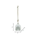 thumbnail image 4 of Modern Ceramic Small Bell Wind Chimes for Garden or Outside Decor - Beautiful Windchime for Patio & Porch Hanging Display - Decorative Outdoor Accent for Home Decoration - 4", White & Green, 4 of 8