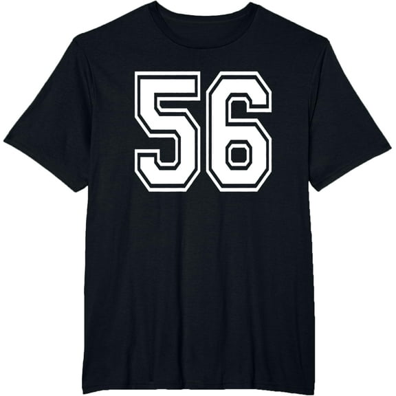 t-shirt Number 56 Numbered Uniform Sports Jersey Team 56th Birthday T-Shirt mens，black，women，funny，men，journey，Crew Neck, Short Sleeve,printing