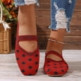 thumbnail image 6 of KIJBLAE Women's Stripe Polka Dot Low Cut Moccasin Flats, Slip On Soft Sole Trendy Daily Casual Shoes Red 36, 6 of 9
