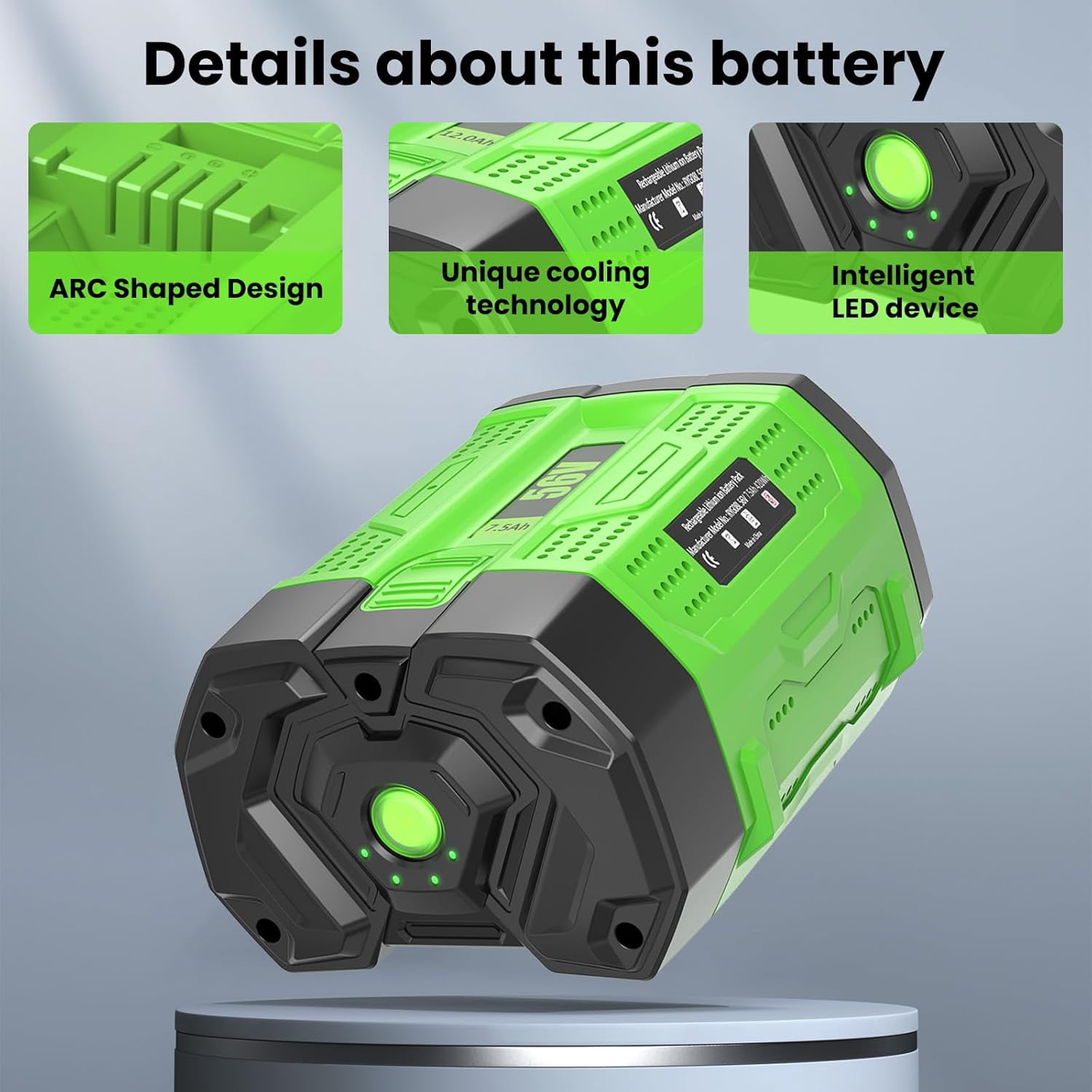 2Pack 7500mAh 56 Volt Lithium ion Battery Replacement for EGO 56V Battery BA1400T BA1400 BA2800T BA2800 BA4200T