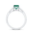 thumbnail image 3 of Rosec Jewels Asscher Cut Lab Grown Emerald Solitaire Ring for Women with Diamond, 14K White Gold, US 3.00, 3 of 9