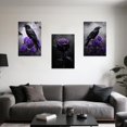 thumbnail image 2 of ZHONGYUTONG Gothic Canvas Wall Art Set of 3 Crow and Rose Art Prints Dark Goth Pictures Halloween Black Crow Painting for Bedroom Bathroom Home Decor Framed (11.00" x 14.00" x 3PCS), 2 of 5