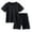 V22-Black, variant on WhouRiu Boys Girls Athletic Outfits Kids Unisex Short Sleeve Tees And Shorts Sets Summer Tracksuit